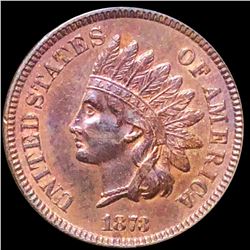 1873 "Closed 3" Indian Head Penny CLOSELY UNC