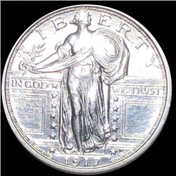 1917-D Type 1 Standing Quarter UNC FULL HEAD