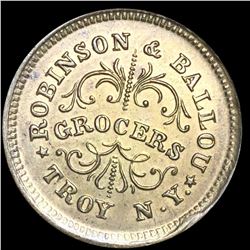 1863 Civil War Token "Robinson & Ballou" Token UNC