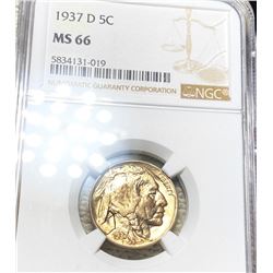 1937-D Buffalo Head Nickel NGC - MS66
