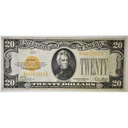 1928 $20 GOLD CERTIFICATE XF