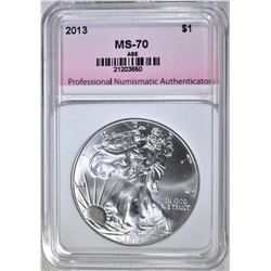 2013 AMERICAN SILVER EAGLE, PNA PERFECT GEM BU
