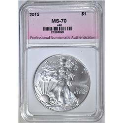 2015 AMERICAN SILVER EAGLE, PNA PERFECT GEM BU