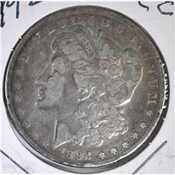 1892-CC MORGAN DOLLAR  FINE