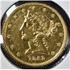 Image 1 : 1842-D $5 GOLD LIBERTY  AU/BU