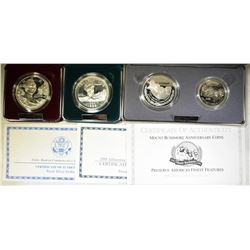 LOT OF 3 COMMEM PROOF SILVER DOLLARS: