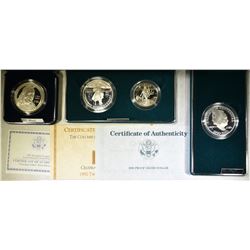 LOT OF 3 COMMEM PROOF SILVER DOLLARS: