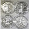 Image 2 : LOT OF 4 AMERICAN SILVER EAGLES: