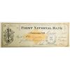 Image 1 : 1878 FIRST NATIONAL BANK CHECK