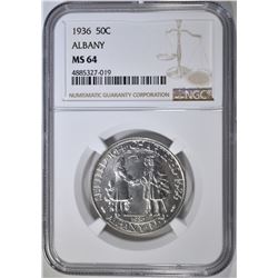 1936 ALBANY COMMEM HALF NGC MS-64