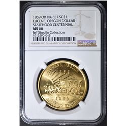 1959 EUGENE OREGON DOLLAR HK-557 NGC MS-66