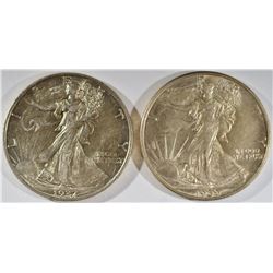 1937 & 1939-D WALKING LIBERTY HALVES AU/BU