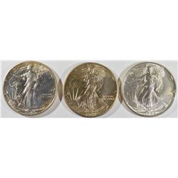 1940, 41, 44 WALKING LIBERTY HALVES BU
