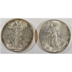 1944-S, & 1945-D WALKING LIBERTY HALVES AU/BU