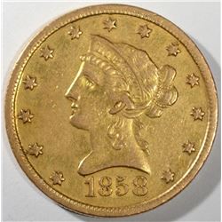 1858-S $10 GOLD LIBERTY AU RARE DATE