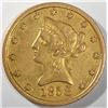 Image 1 : 1858-S $10 GOLD LIBERTY AU RARE DATE