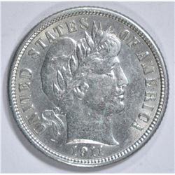 1911 BARBER DIME  CH BU