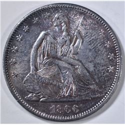 1866 SEATED HALF DOLLAR  CH UNC