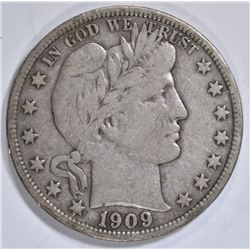 1909-S BARBER HALF DOLLAR  VF/XF