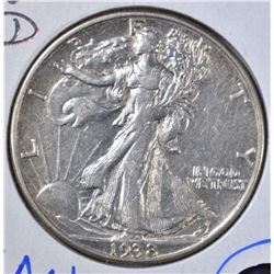 1938-D WALKING LIBERTY HALF DOLLAR  CH AU