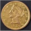 Image 1 : 1851-O $5 GOLD LIBERTY  NICE AU