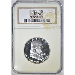 1962 FRANKLIN HALF DOLLAR, NGC PF-68