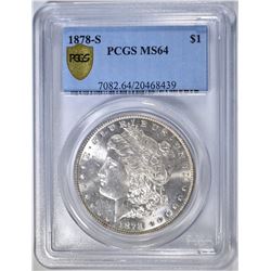1878-S MORGAN DOLLAR, PCGS MS-64