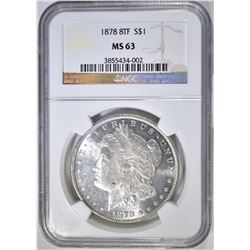 1878 8TF MORGAN DOLLAR, NGC MS-63