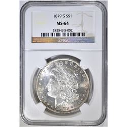 1879-S MORGAN DOLLAR, NGC MS-64