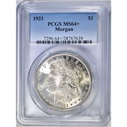 1921 MORGAN DOLLAR, PCGS MS-64+