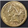 Image 1 : 1882-CC $5 GOLD LIBERTY AU SCARCE CARSON CITY GOLD