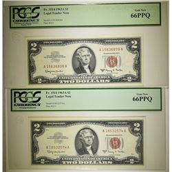 2 1963A $2 LEGAL TENDER NOTES PCGS 66 PPQ