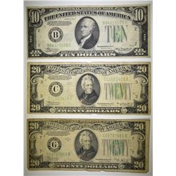 2 1934 $20 & 1934 $10 FEDERAL RESERVE NOTES