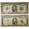 Image 2 : 4-1934 &  9-1953 $5 SILVER CERTS VERY NICE CIRC