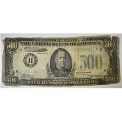 1934 $500 FRN, LOW GRADE
