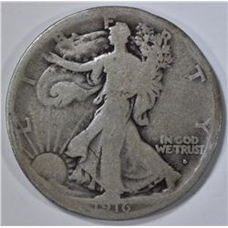 1916-S WALKING LIBERTY HALF GOOD