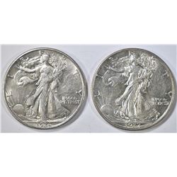 1936-D & 37 WALKING LIBERTY HALVES AU