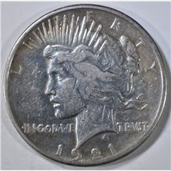 1921 PEACE DOLLAR, VF polished