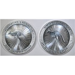 2-2016 BU AUSTRALIA 1oz SILVER KANGAROO COINS