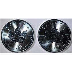 2-BU 2017 CANADA 1oz SILVER MAPLE LEAF COINS