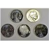 Image 1 : 5 ONE OUNCE .999 SILVER BUFFALO/INDIAN ROUJNDS