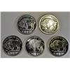 Image 2 : 5 ONE OUNCE .999 SILVER BUFFALO/INDIAN ROUJNDS