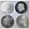 Image 1 : 4-DIFFERENT ONE OUNCE .999 SILVER ROUNDS