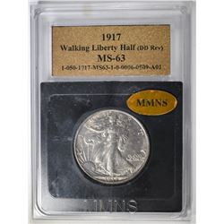 1917 WALKING LIBERTY HALF DOLLAR, MMNS CH BU
