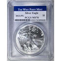2013-(W) AMERICAN SILVER EAGLE, PCGS MS-70