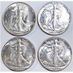 2-1941 & 2-42 BU WALKING LIBERTY HALF DOLLARS