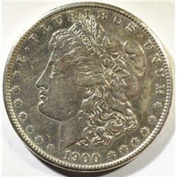 1900-S MORGAN DOLLAR, AU cleaned