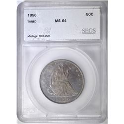 1856 SEATED LIBERTY HALF DOLLAR SEGS CH/GEM BU