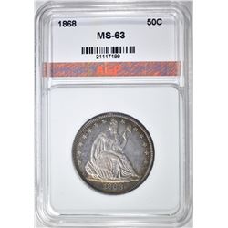 1868 SEATED HALF DOLLAR, AGP CH BU