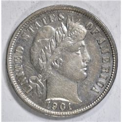 1901-S BARBER DIME XF